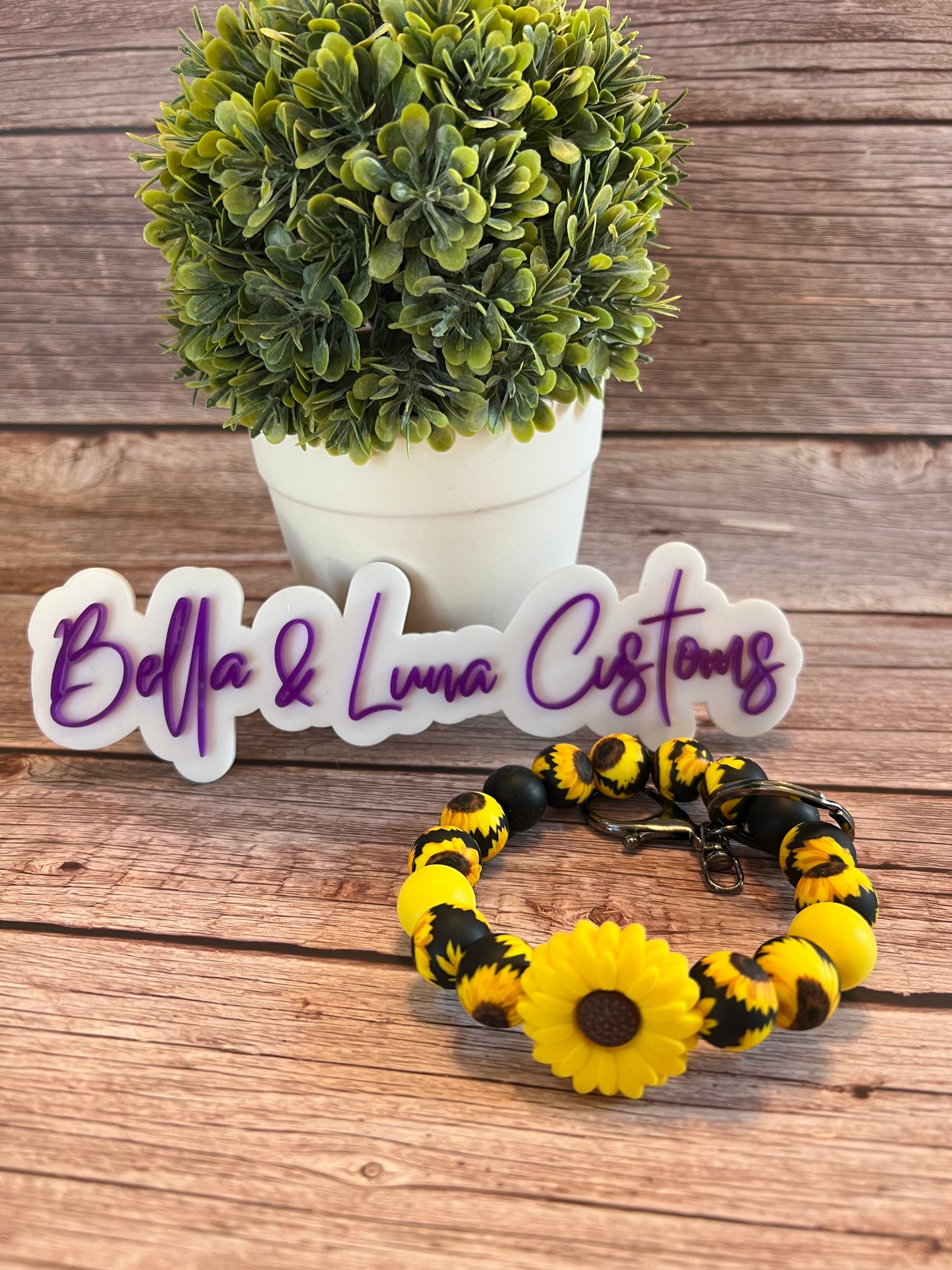 Sunflower Wristlet Keychain